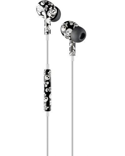 Ακουστικά με μικρόφωνο Cellularline - Music Sound Sculls, μαύρο/λευκό - 1